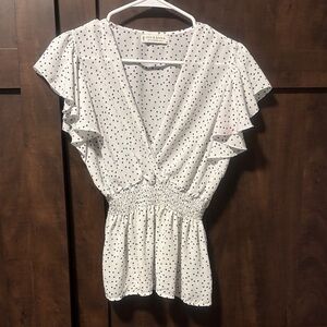 Jon & Anna Black and White Dotted Blouse